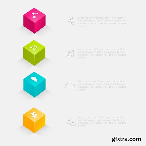 Collection elements of infographics vector image #21-25 Eps