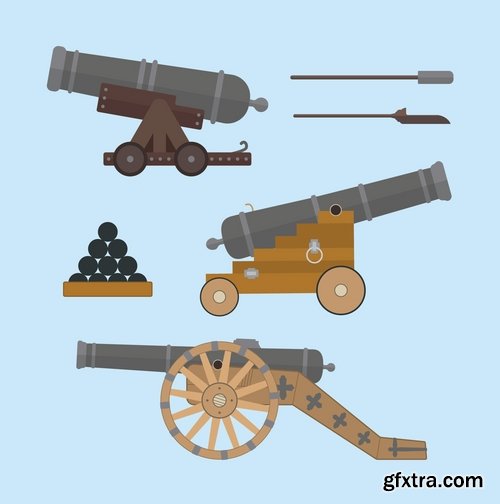 Collection of vector vintage Cannon picture 25 Eps