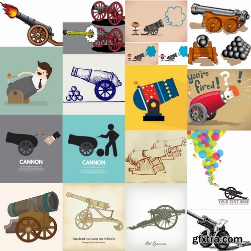 Collection of vector vintage Cannon picture 25 Eps