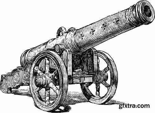 Collection of vector vintage Cannon picture 25 Eps