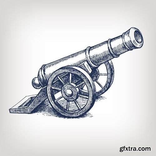 Collection of vector vintage Cannon picture 25 Eps