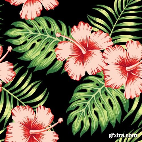 Collection of vector backgrounds picture flora 25 Eps