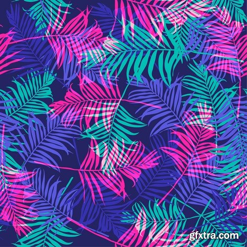 Collection of vector backgrounds picture flora 25 Eps