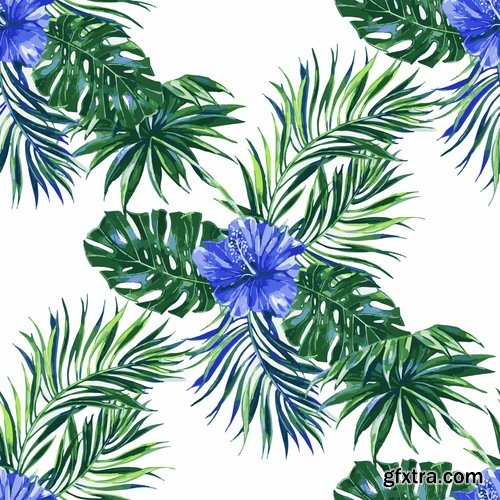 Collection of vector backgrounds picture flora 25 Eps