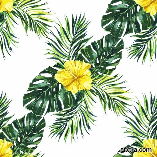 Collection of vector backgrounds picture flora 25 Eps