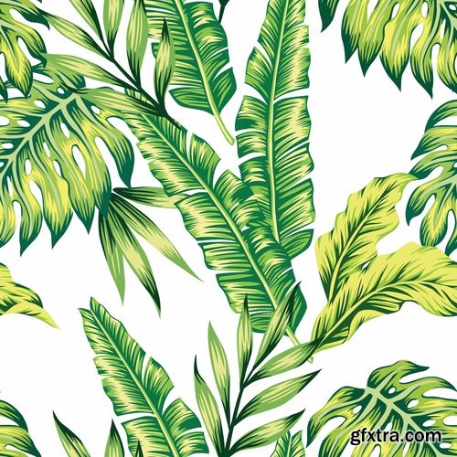 Collection of vector backgrounds picture flora 25 Eps