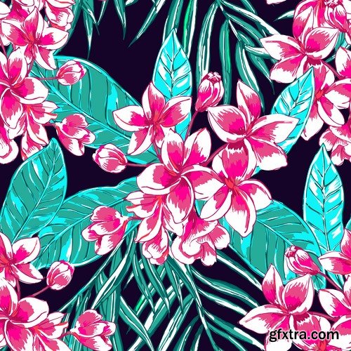 Collection of vector backgrounds picture flora 25 Eps