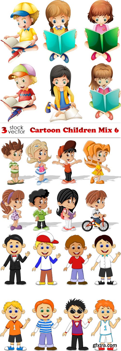 Vectors - Cartoon Children Mix 6