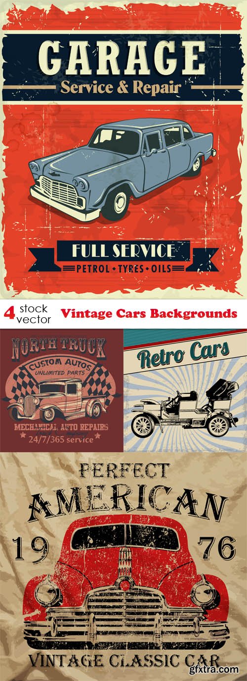 Vectors - Vintage Cars Backgrounds