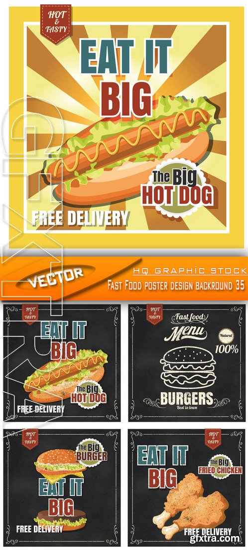 Stock Vector - Fast Food poster design backround 35