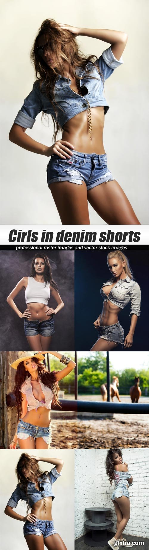 Girls in denim shorts