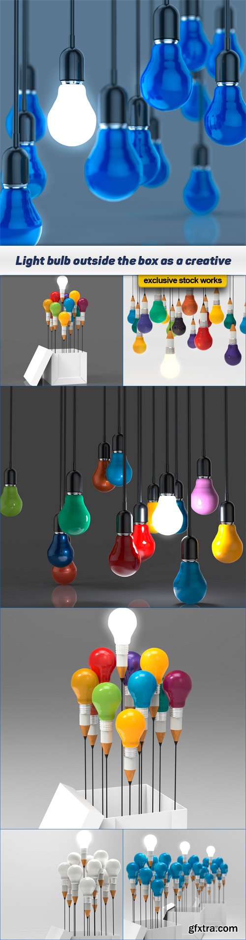 Light bulb outside the box as a creative 7x JPEG