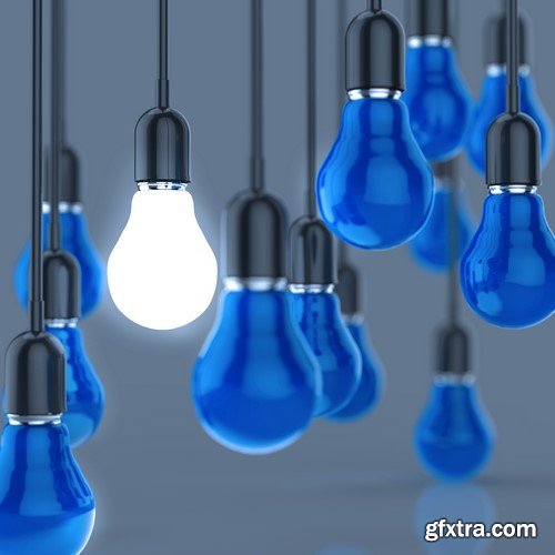 Light bulb outside the box as a creative 7x JPEG