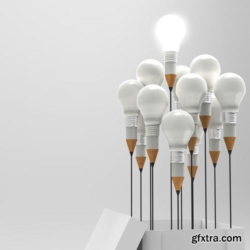 Light bulb outside the box as a creative 7x JPEG