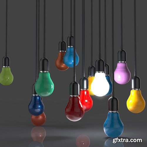 Light bulb outside the box as a creative 7x JPEG