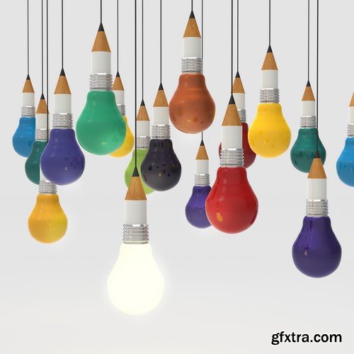 Light bulb outside the box as a creative 7x JPEG