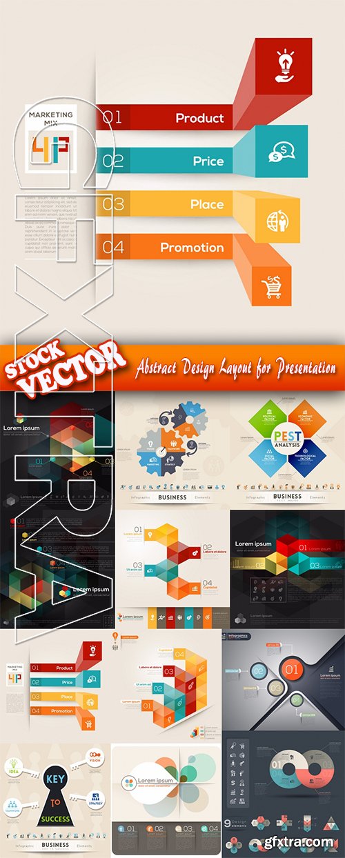 Stock Vector - Abstract Design Layout for Presentation