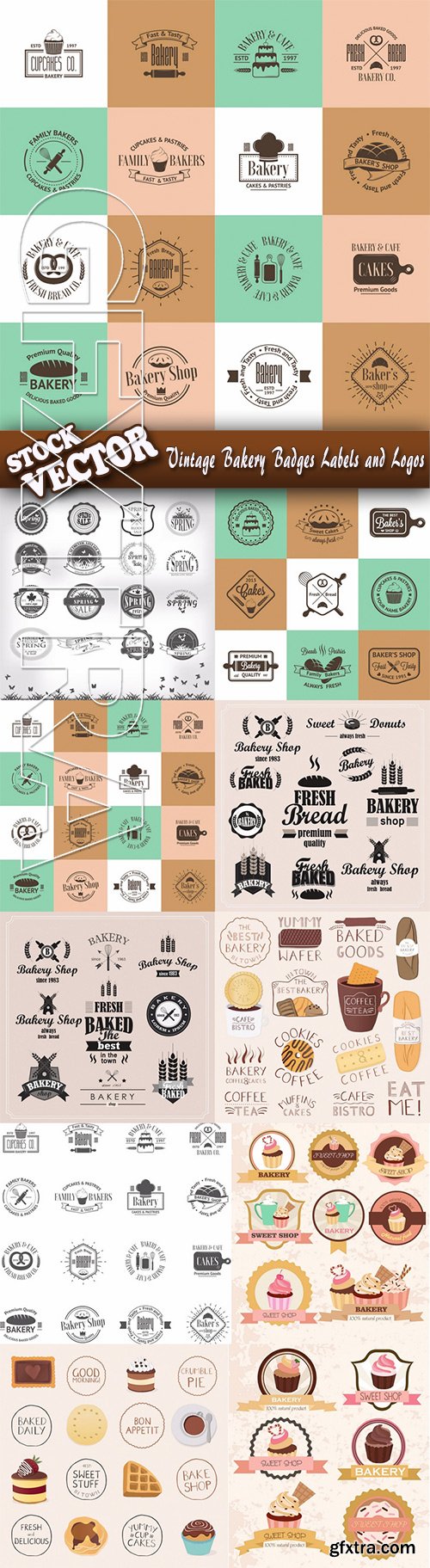 Stock Vector - Vintage Bakery Badges Labels and Logos