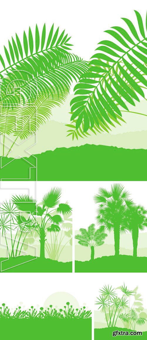 Stock Vectors - Palm tree landscape ecology environment green concept background vector