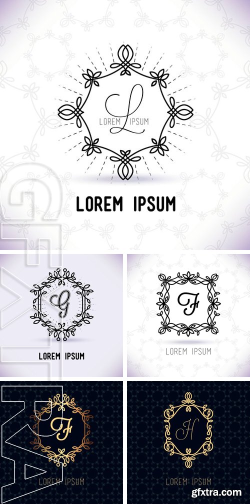 Stock Vectors - Vector line frame design elements for logos,ornament and decoration