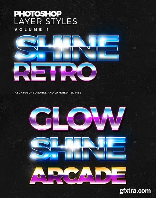 Shine and Glow Text Effect Photoshop Styles