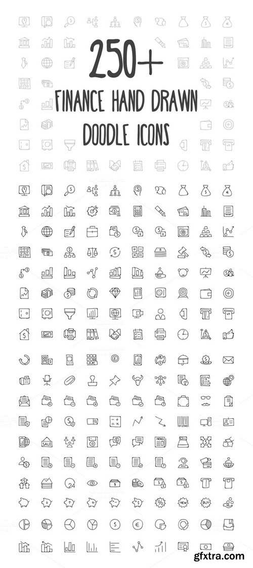 250+ Finance Hand Drawn Doodle Icons - CM 156376