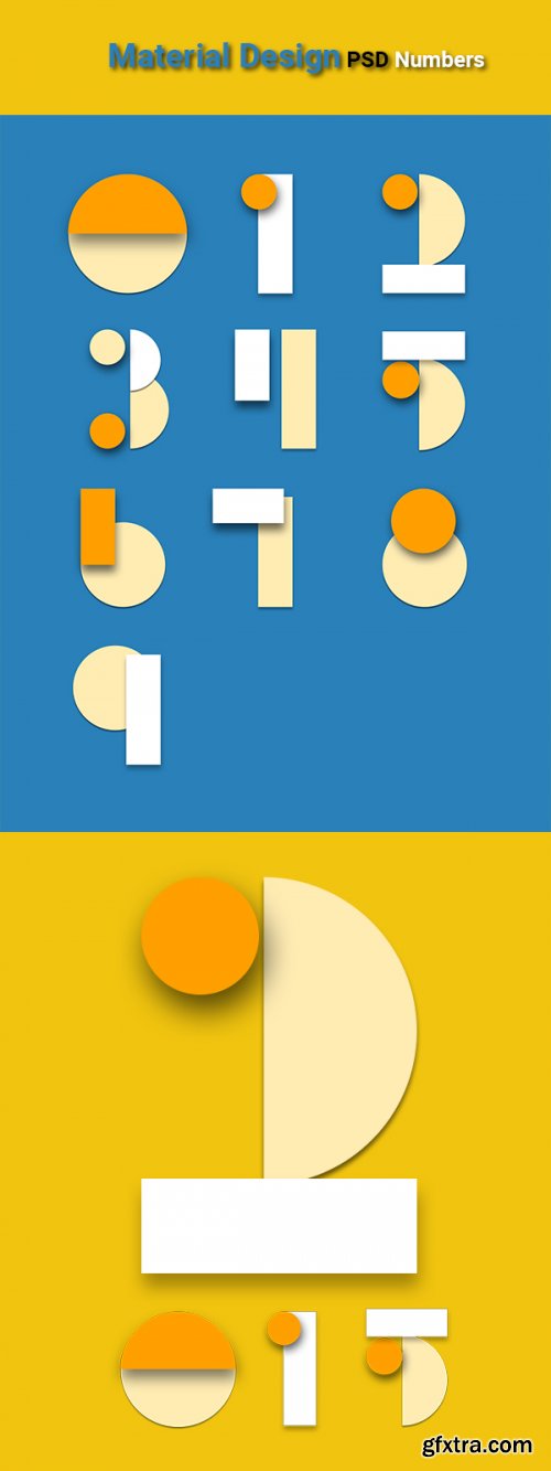 PSD Material Design - Numbers 2015