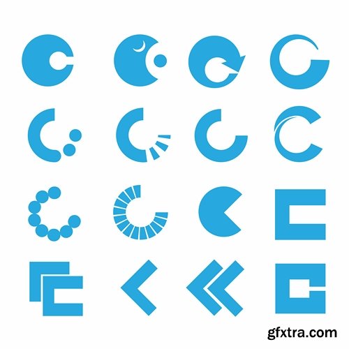 Collection of design elements vector image calligraphic alphabet letters 25 Eps