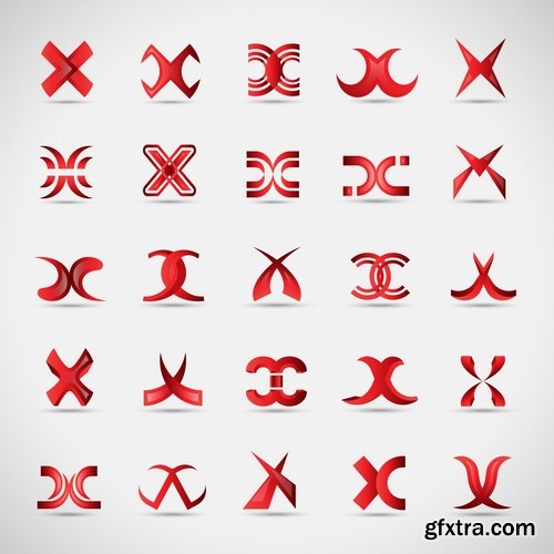 Collection of design elements vector image calligraphic alphabet letters 25 Eps