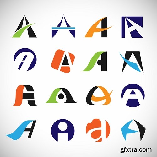 Collection of design elements vector image calligraphic alphabet letters 25 Eps