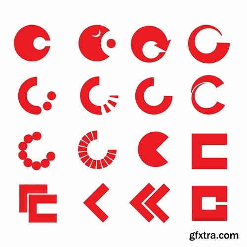 Collection of design elements vector image calligraphic alphabet letters 25 Eps