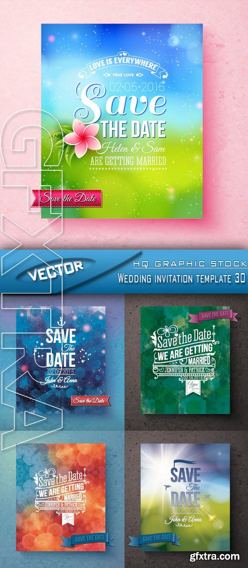 Stock Vector - Wedding invitation template 30