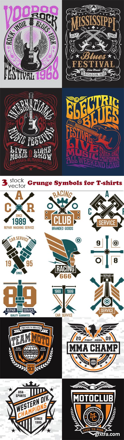 Vectors - Grunge Symbols for T-shirts