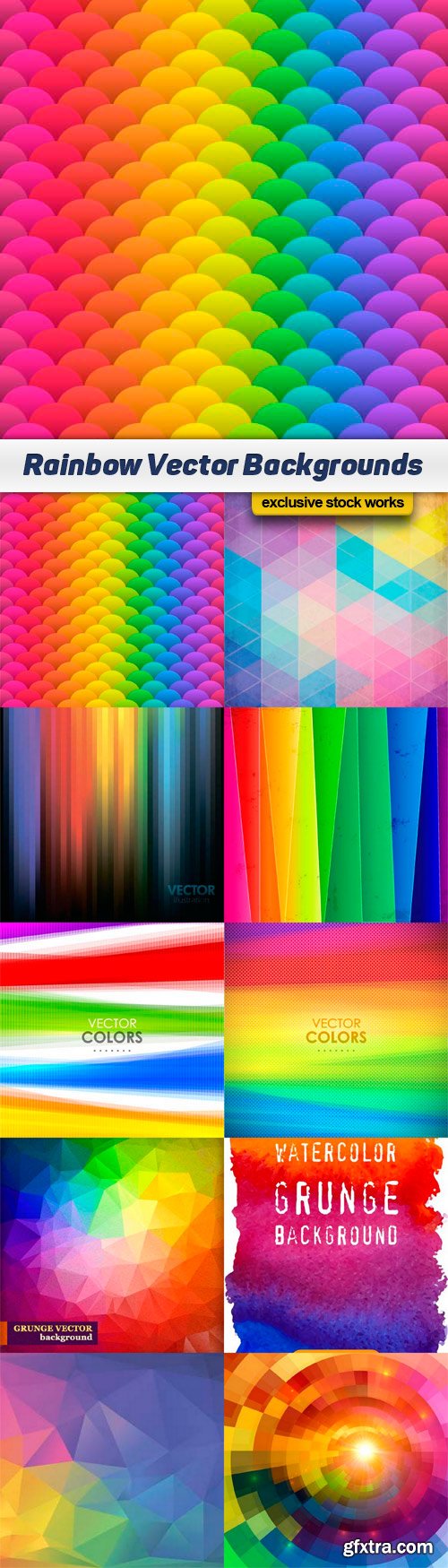 Rainbow Vector Backgrounds - 10x EPS