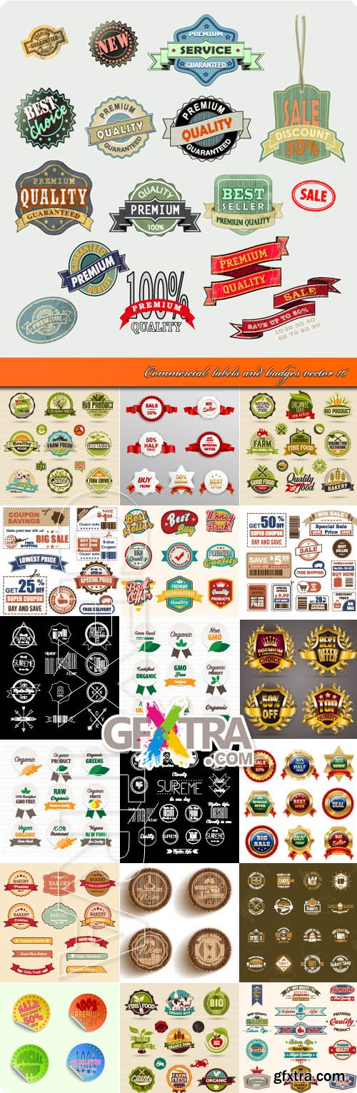 Commercial labels and badges vector 16