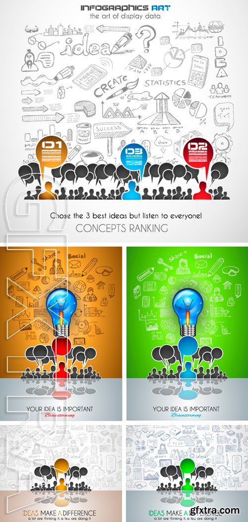 Stock Vectors - Teamwork Brainstorming communication concept art