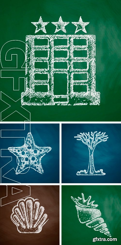 Stock Vectors - Starfish,hotel,shell,singapore tree icon