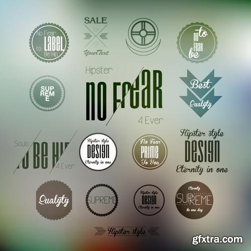 Stock Vector - Hipster Vintage Retro Labels Stickers Stamps Signs Marks and Calligraphy, 60EPS