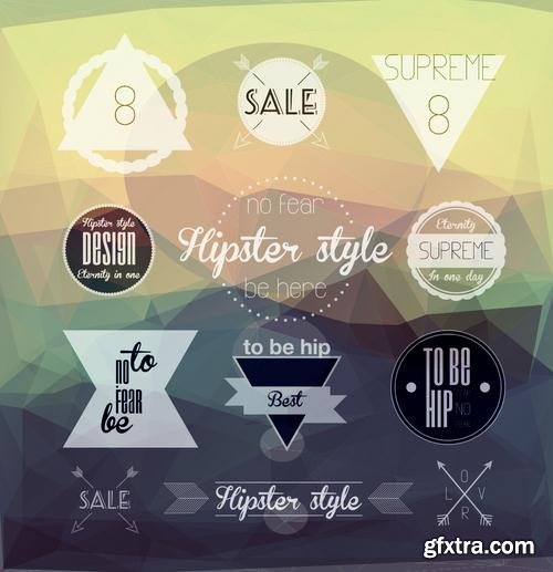 Stock Vector - Hipster Vintage Retro Labels Stickers Stamps Signs Marks and Calligraphy, 60EPS