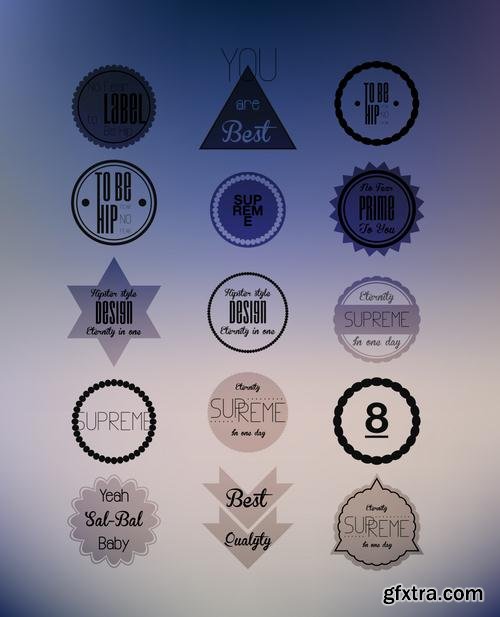 Stock Vector - Hipster Vintage Retro Labels Stickers Stamps Signs Marks and Calligraphy, 60EPS