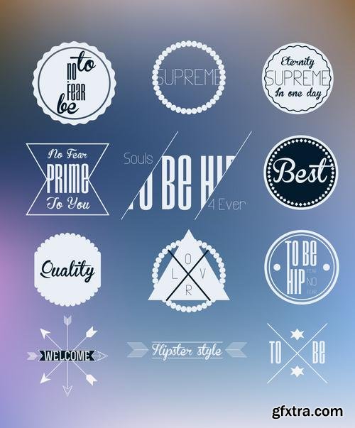 Stock Vector - Hipster Vintage Retro Labels Stickers Stamps Signs Marks and Calligraphy, 60EPS