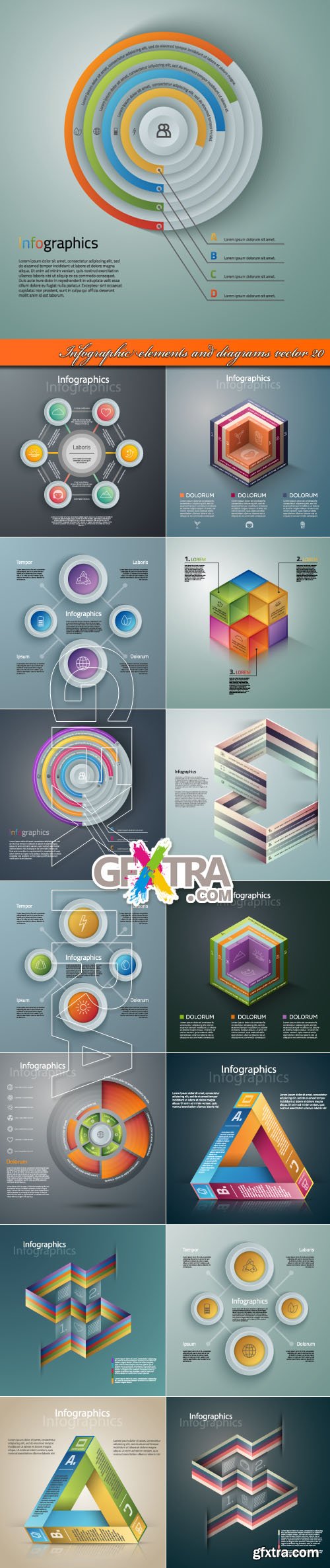 Infographic elements and diagrams vector 20