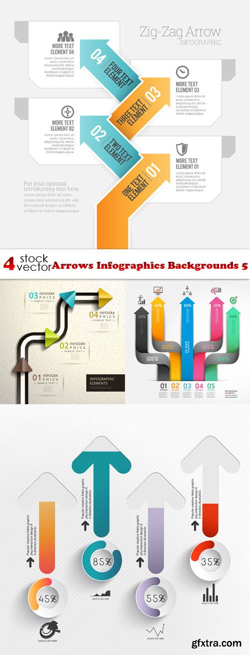 Vectors - Arrows Infographics Backgrounds 5