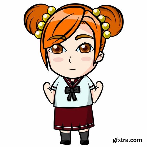 Collection of vector image funny cartoon anime character 25 Eps