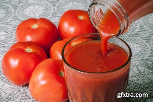 Collection of tomato juice and tomato vegetable 25 HQ Jpeg