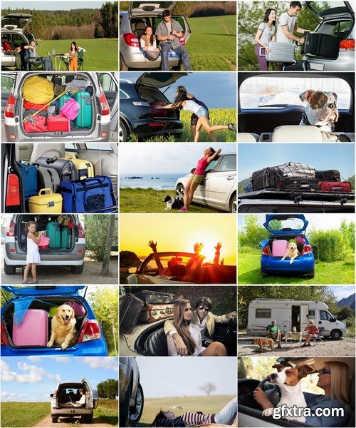 Collection of car trip luggage suitcase motorhome camping 25 HQ Jpeg