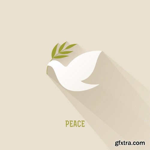 Collection of vector image world harmony sign of reconciliation dove 25 Eps