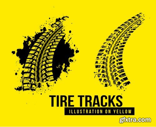 Tire tracks vector, 10 x EPS