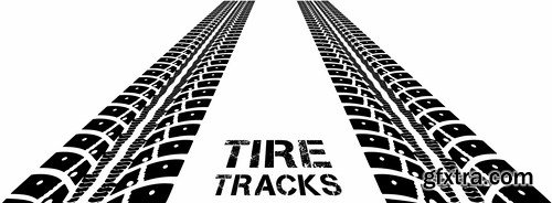 Tire tracks vector, 10 x EPS