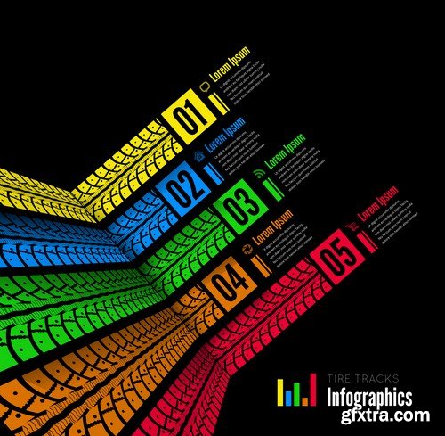 Tire tracks vector, 10 x EPS